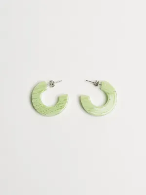 Ray Chunky Hoop Earrings: Tiger Green