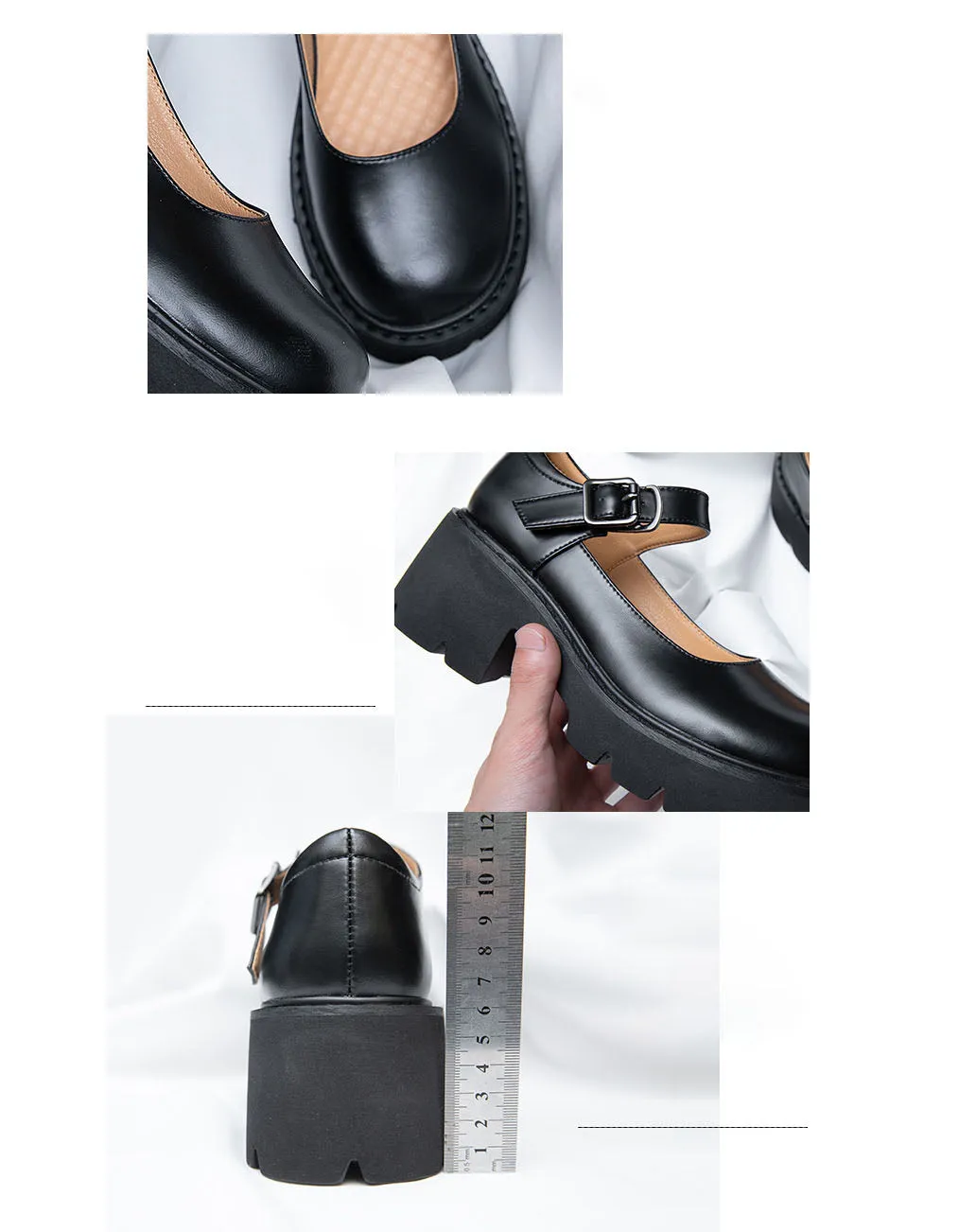 Real Leather Fashion Chunky Mary Janes Shoes