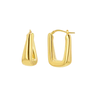 Rectangular Puff Link Hoops