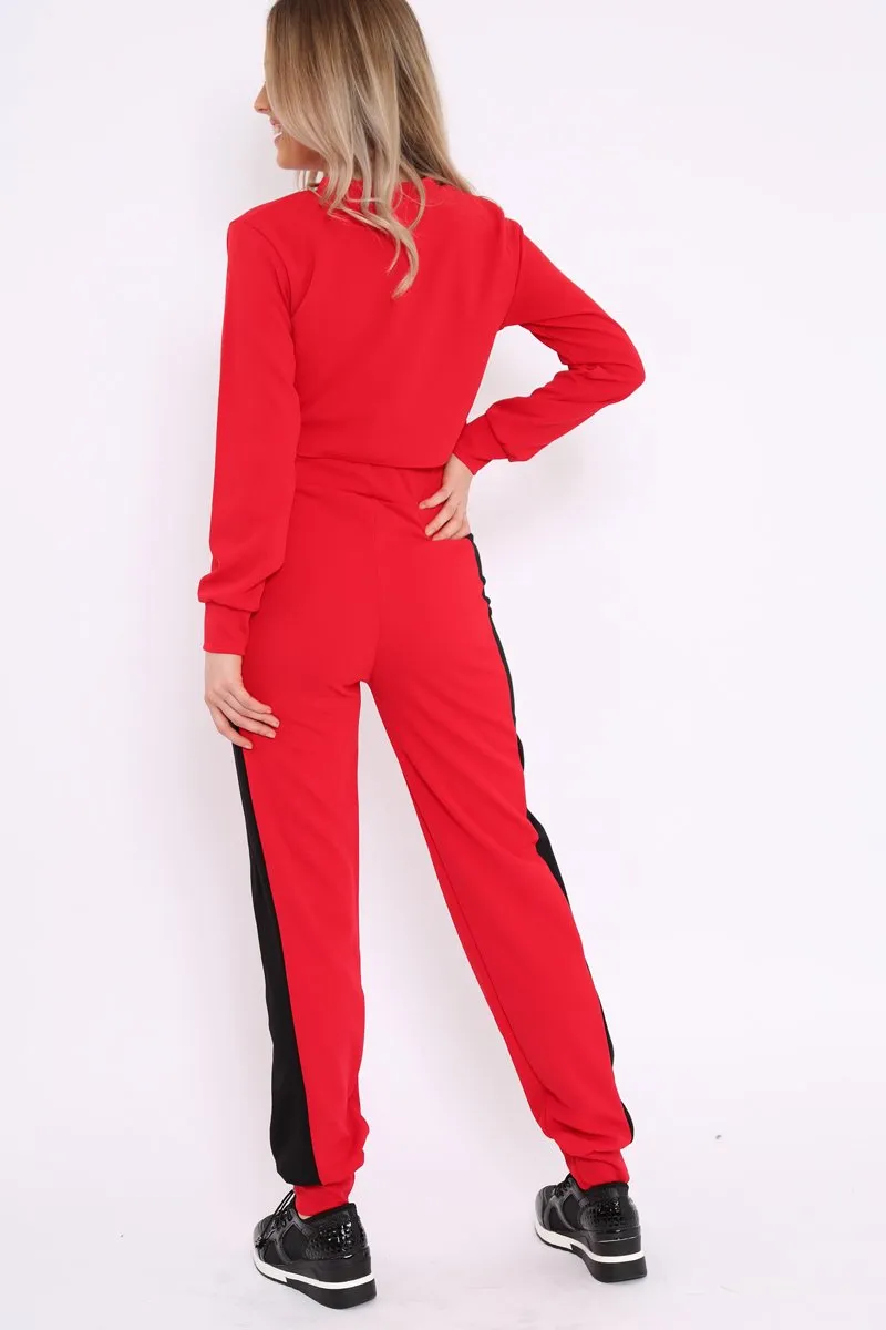 Red Vogue Slogan Tracksuit - Neyla