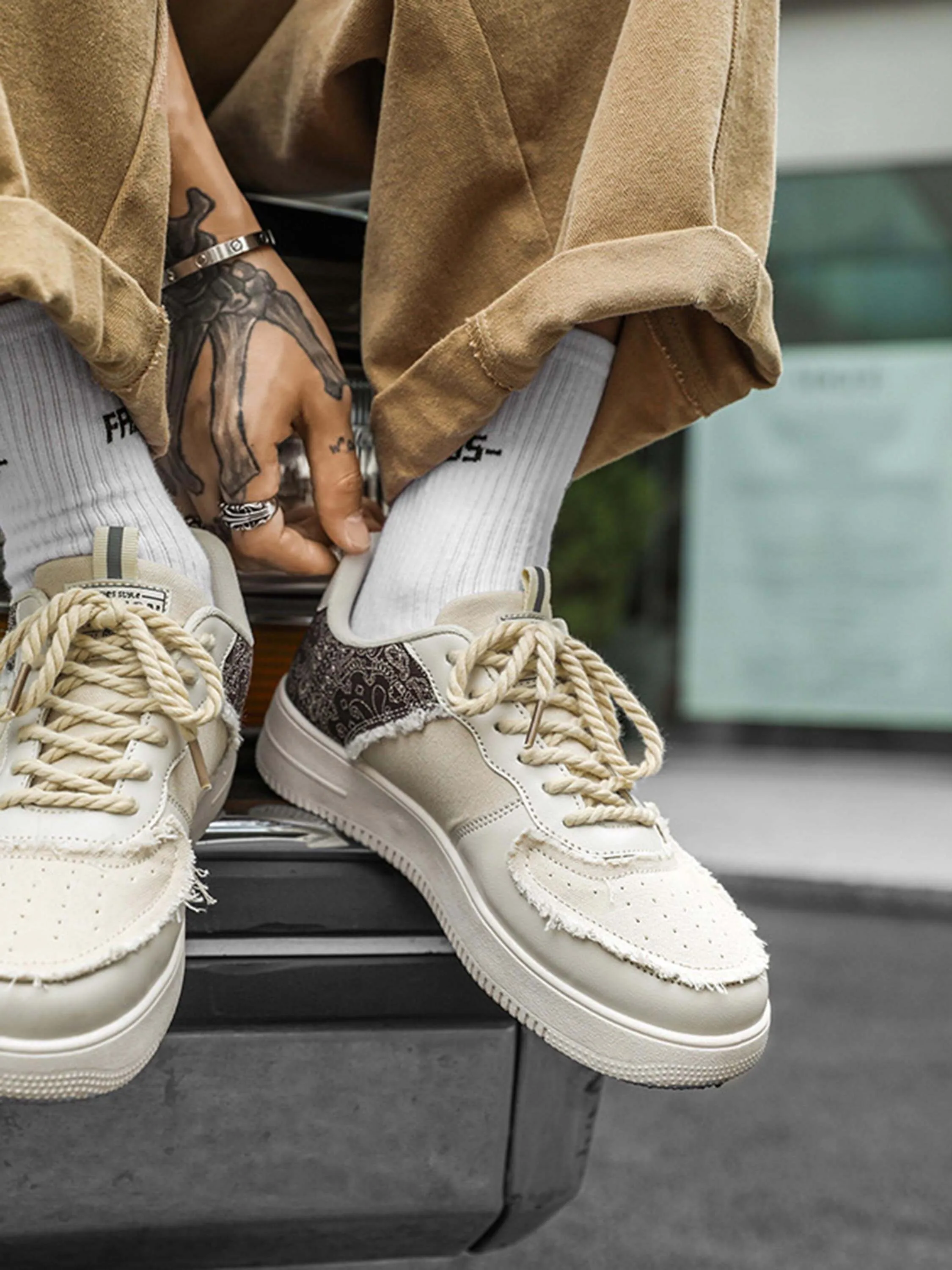 Retro High Street Men's Low Top Skate Casual Shoes