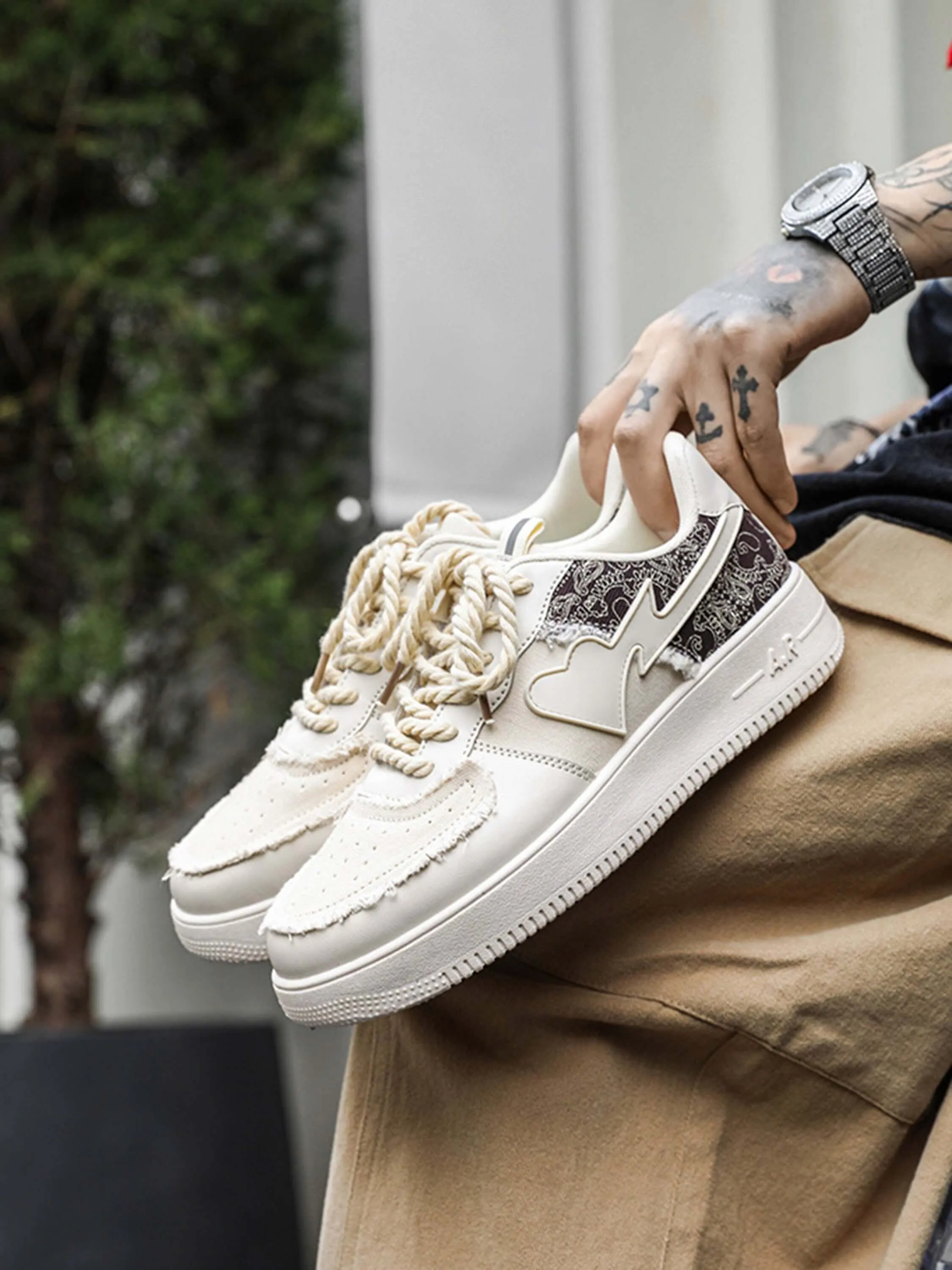 Retro High Street Men's Low Top Skate Casual Shoes