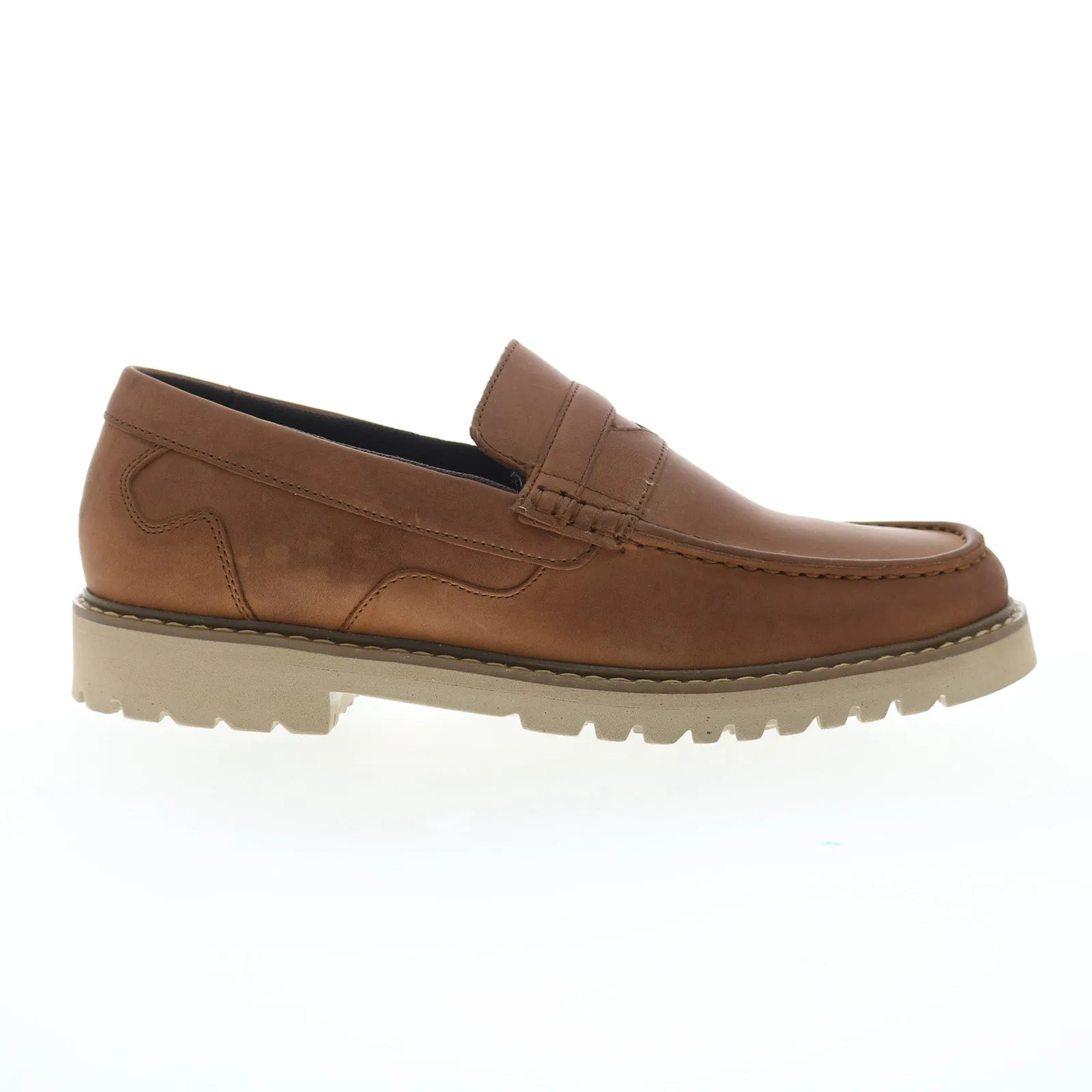 Rockport Maverick Penny Mens Brown Wide Loafers & Slip Ons Penny Shoes