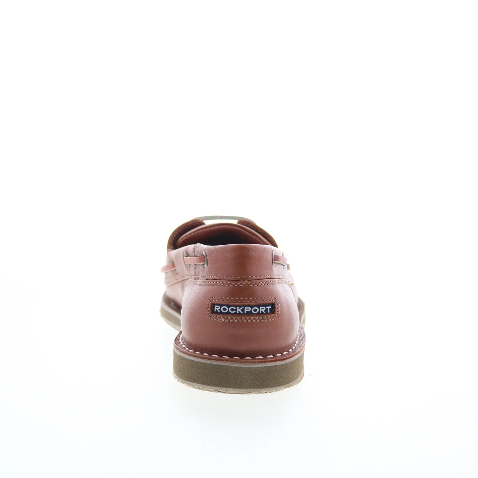Rockport Perth K55031 Mens Brown Leather Wide Loafers & Slip Ons Boat Shoes