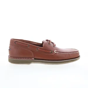 Rockport Perth K55031 Mens Brown Leather Wide Loafers & Slip Ons Boat Shoes