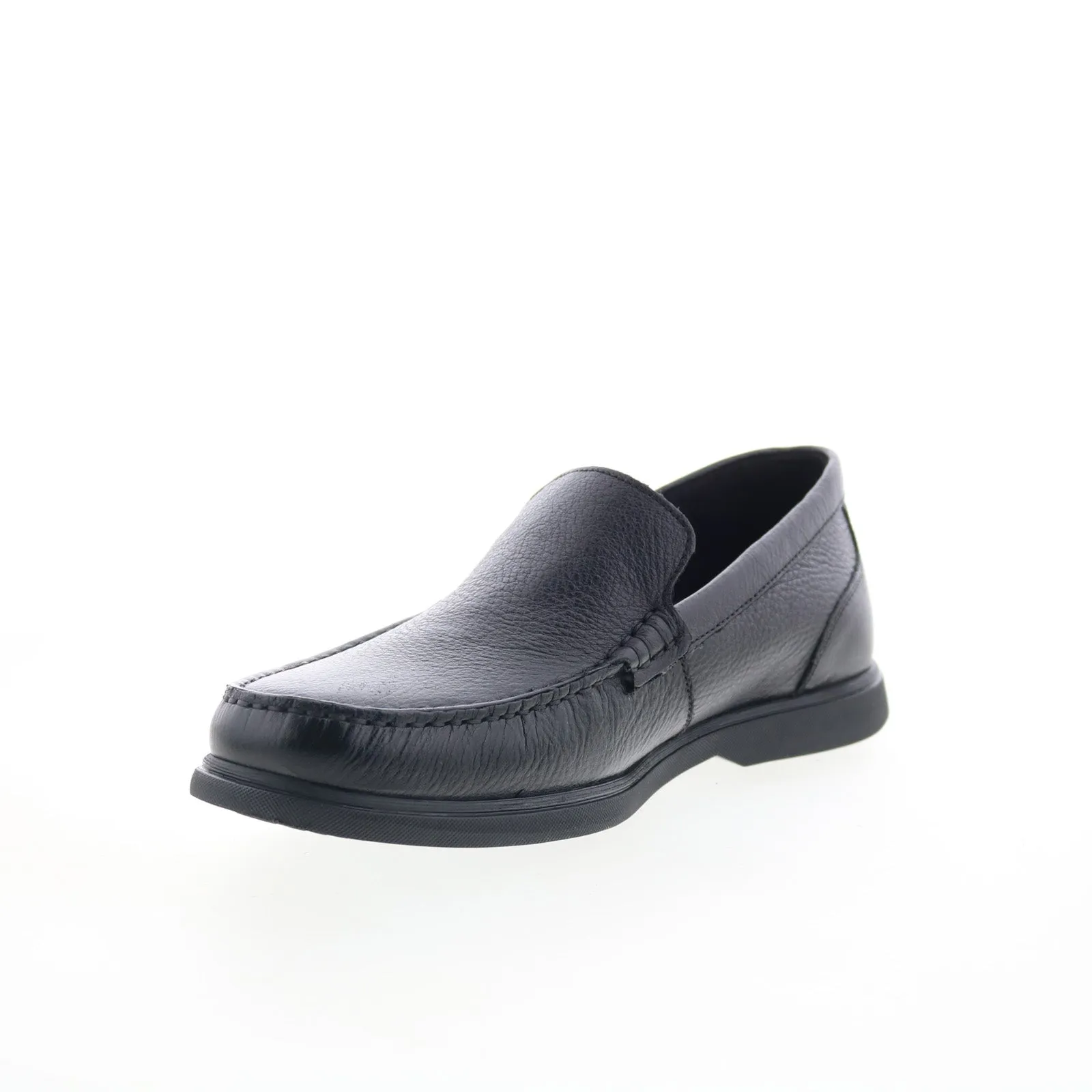 Rockport RM Jensen Mens Black Wide Leather Loafers & Slip Ons Casual Shoes