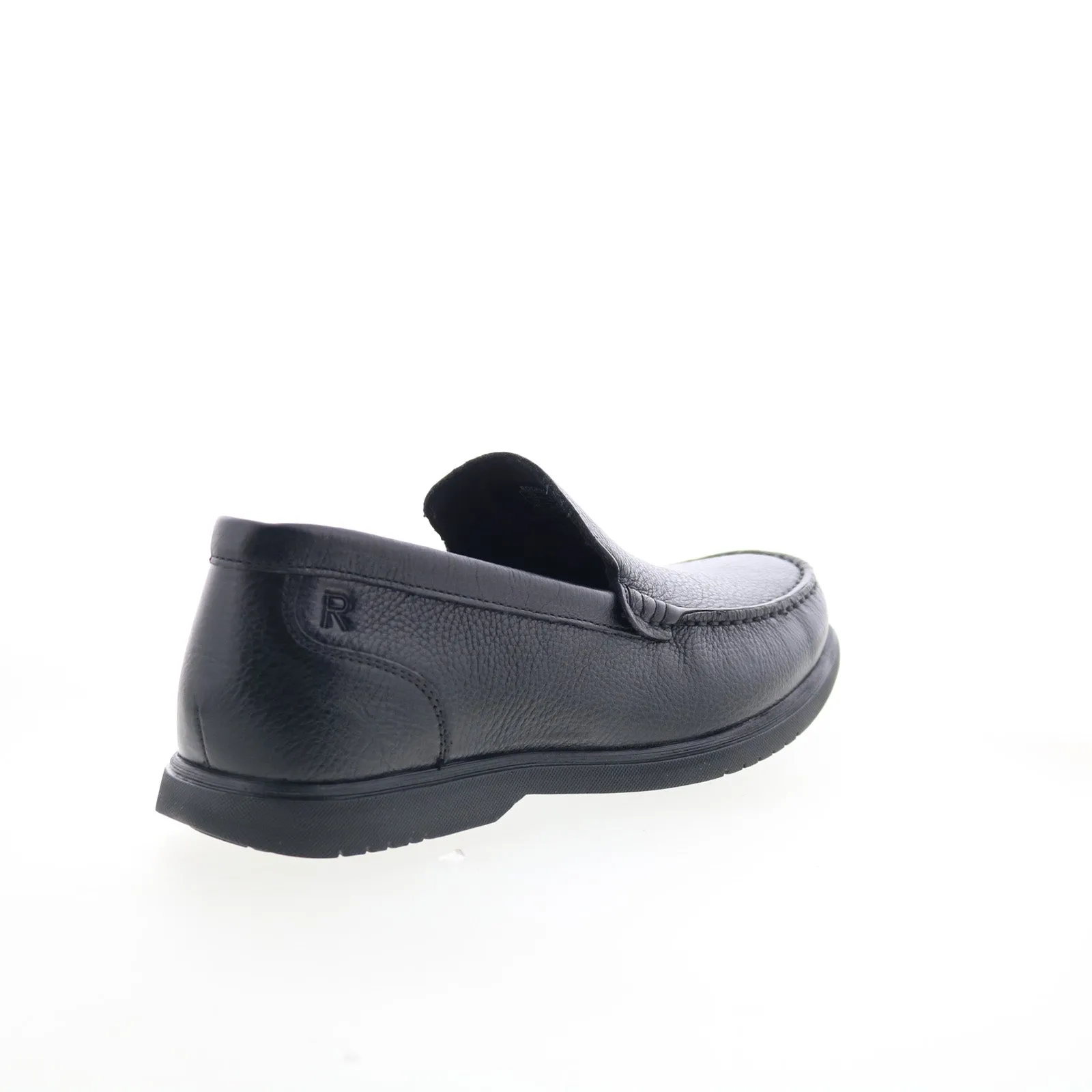 Rockport RM Jensen Mens Black Wide Leather Loafers & Slip Ons Casual Shoes