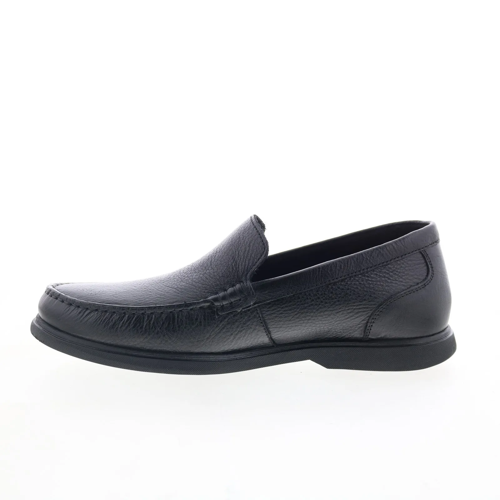 Rockport RM Jensen Mens Black Wide Leather Loafers & Slip Ons Casual Shoes