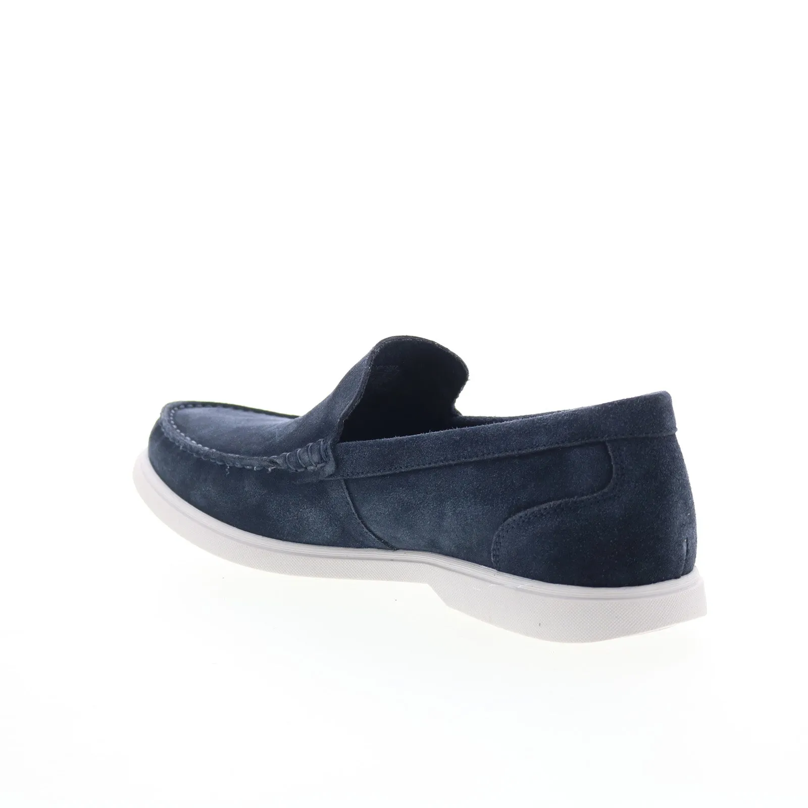 Rockport RM Jensen Mens Blue Wide Leather Loafers & Slip Ons Casual Shoes