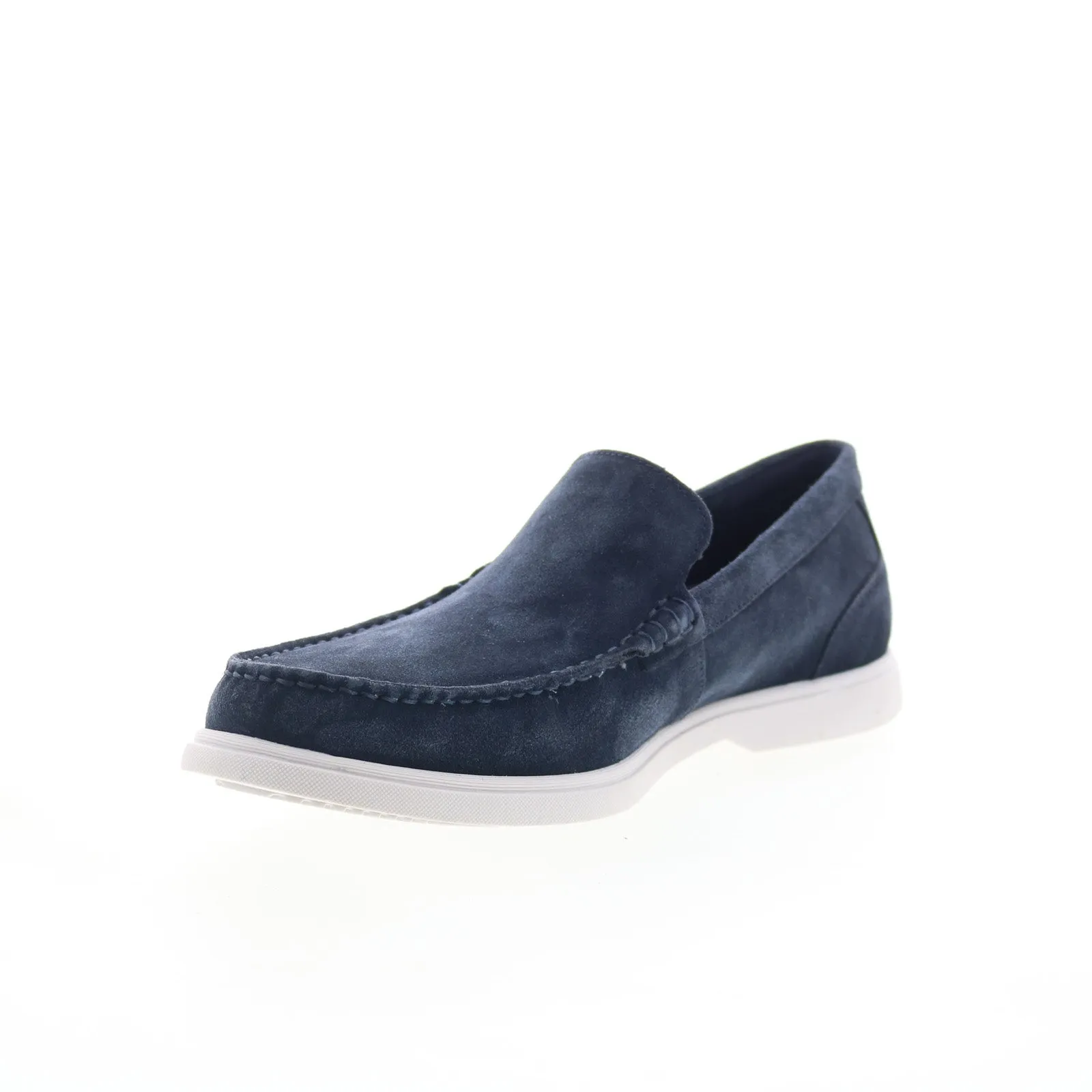 Rockport RM Jensen Mens Blue Wide Leather Loafers & Slip Ons Casual Shoes