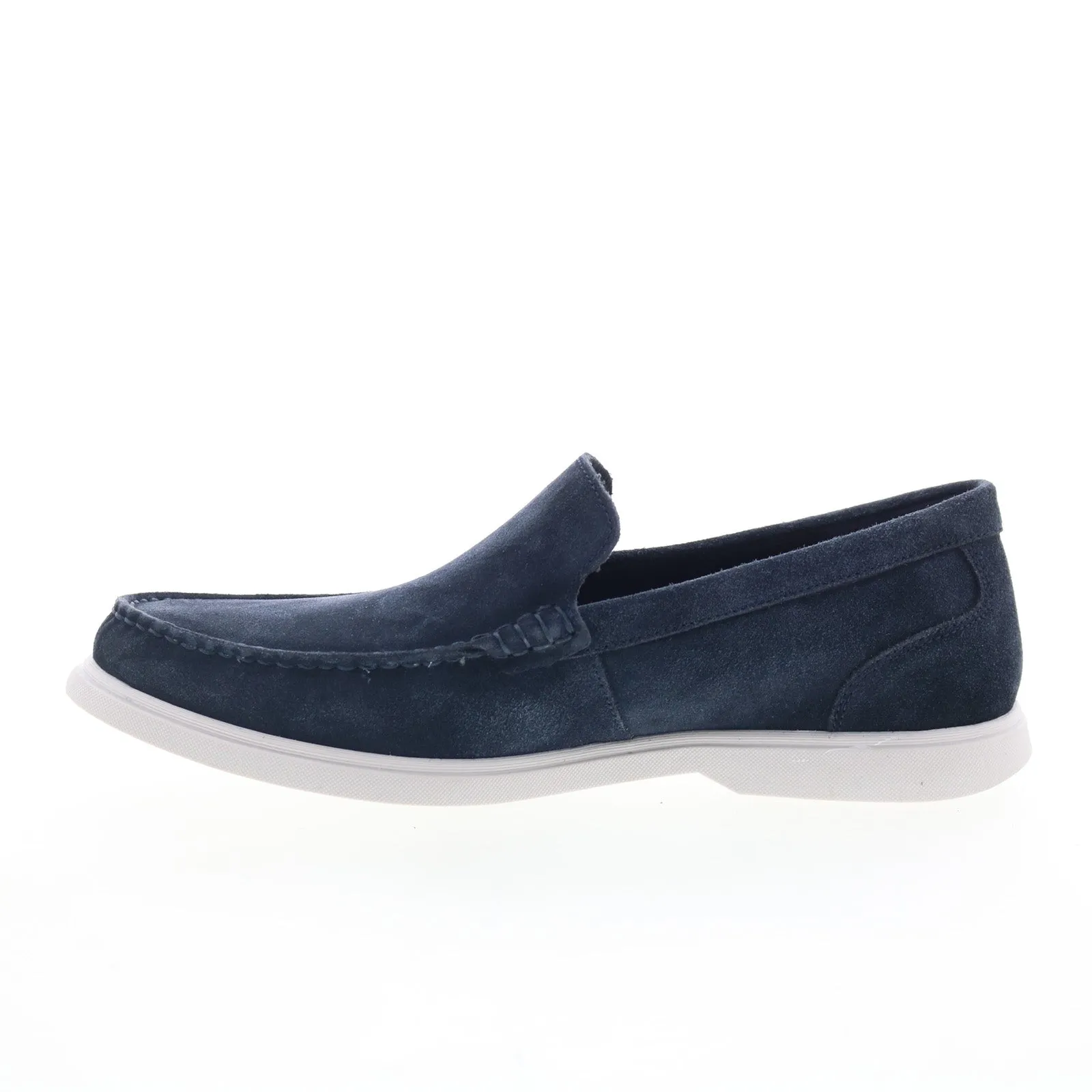 Rockport RM Jensen Mens Blue Wide Leather Loafers & Slip Ons Casual Shoes