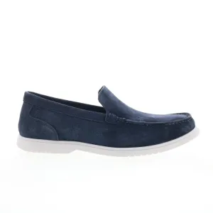 Rockport RM Jensen Mens Blue Wide Leather Loafers & Slip Ons Casual Shoes