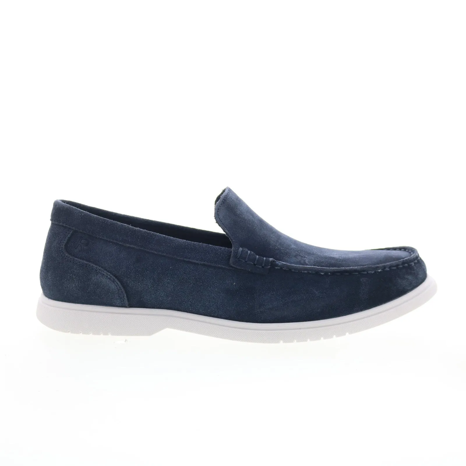 Rockport RM Jensen Mens Blue Wide Leather Loafers & Slip Ons Casual Shoes