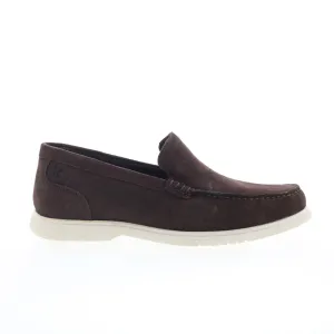 Rockport RM Jensen Mens Brown Wide Suede Loafers & Slip Ons Casual Shoes