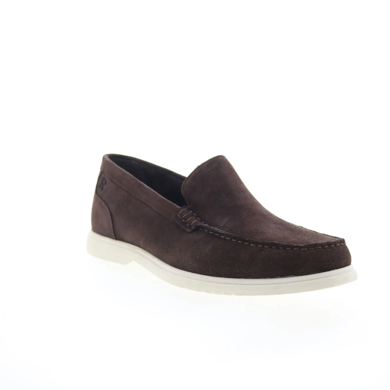 Rockport RM Jensen Mens Brown Wide Suede Loafers & Slip Ons Casual Shoes