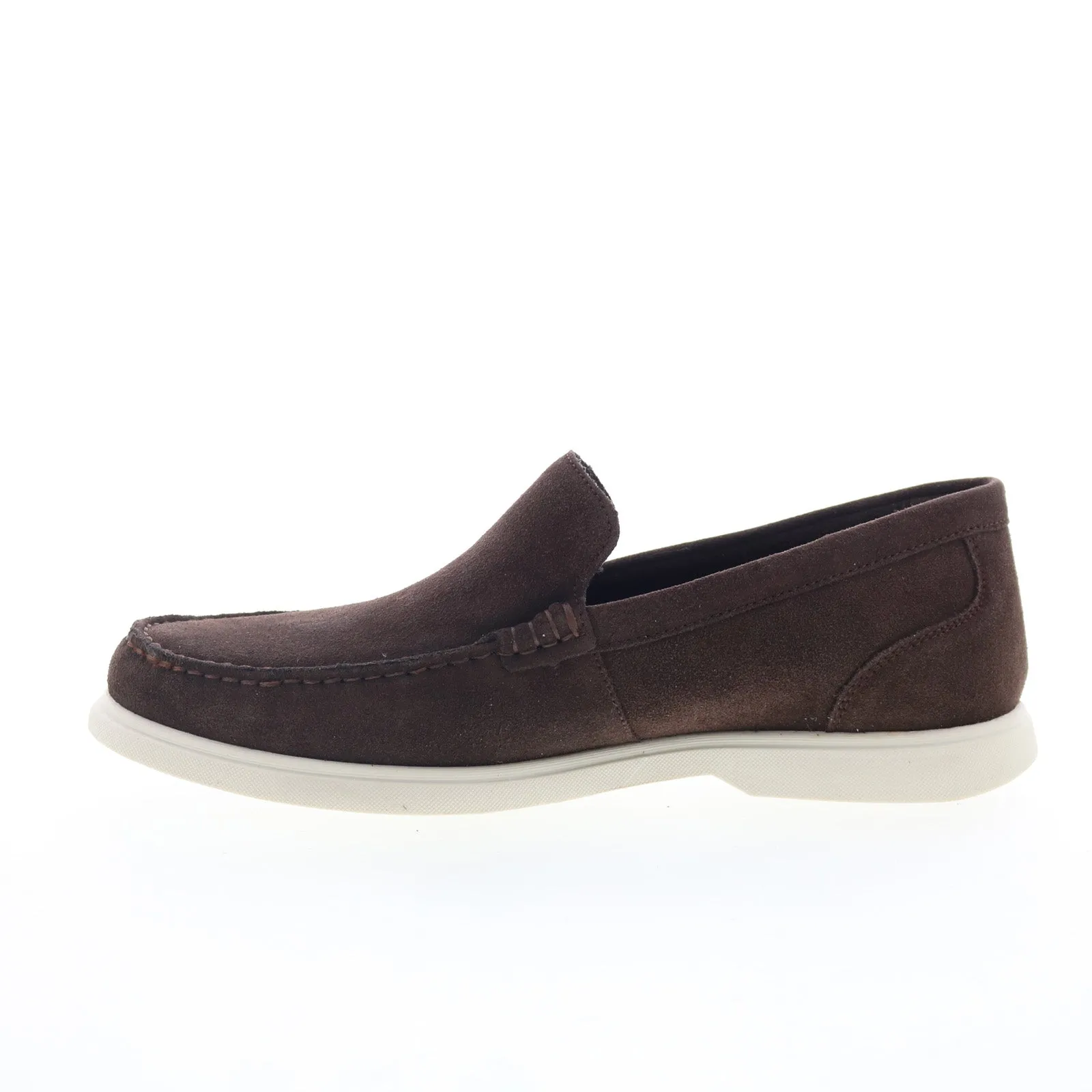 Rockport RM Jensen Mens Brown Wide Suede Loafers & Slip Ons Casual Shoes