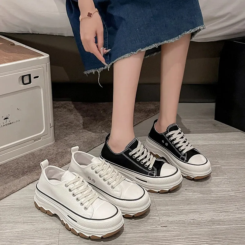 Shallow Mouth Shoes Woman 2024 Platform Slip On Sneakers Autumn Round Toe Creepers New Summer Sports Fall Clogs
