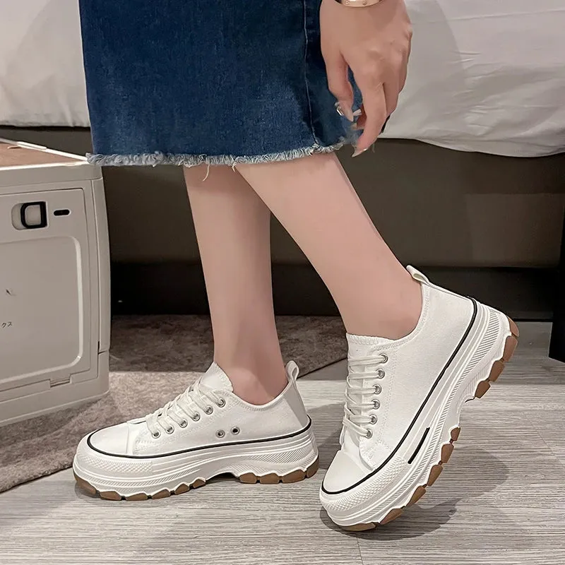 Shallow Mouth Shoes Woman 2024 Platform Slip On Sneakers Autumn Round Toe Creepers New Summer Sports Fall Clogs