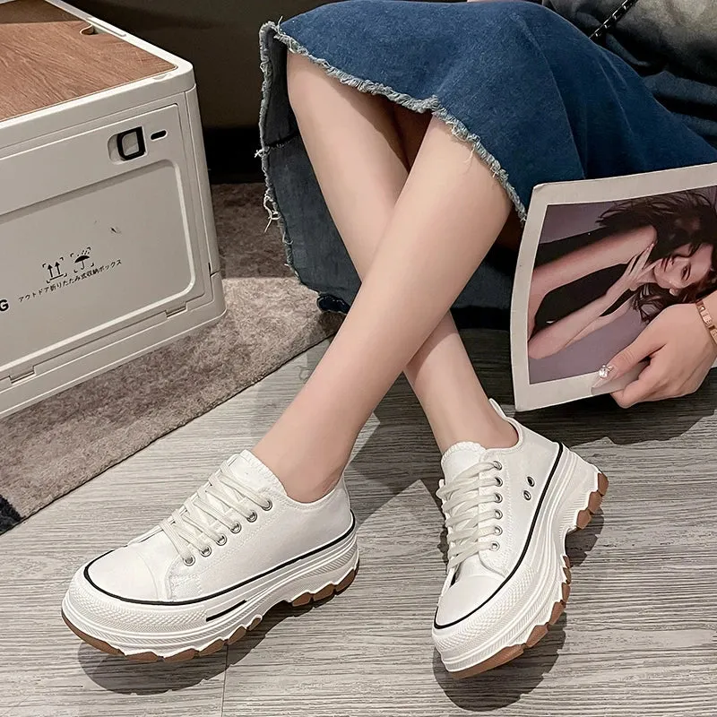 Shallow Mouth Shoes Woman 2024 Platform Slip On Sneakers Autumn Round Toe Creepers New Summer Sports Fall Clogs