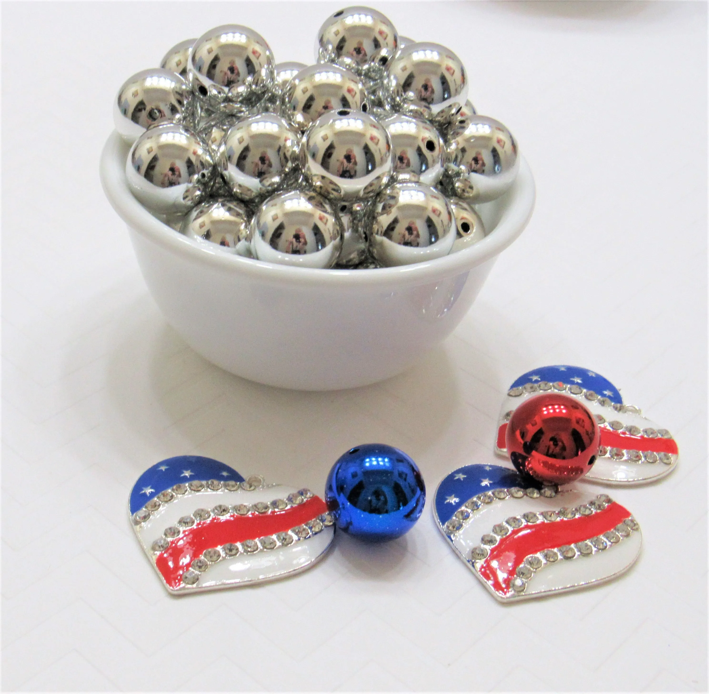 Shinny Silver 20mm Bubblegum Chunky Gumball Beads Bulk Supply beads, Chunky Beads Shiny UV plating Bubblegum Bead