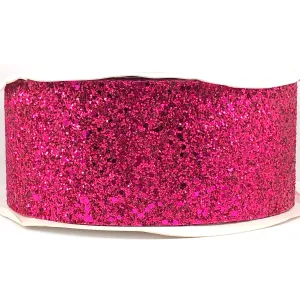 Shocking Pink Chunky 3" Glitter Ribbon