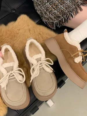 Shoes Woman Flats Clogs Platform Loafers Fur Casual Female Sneakers Dress Creepers New Cross Basic PU Leisure Cross-tied Flock S