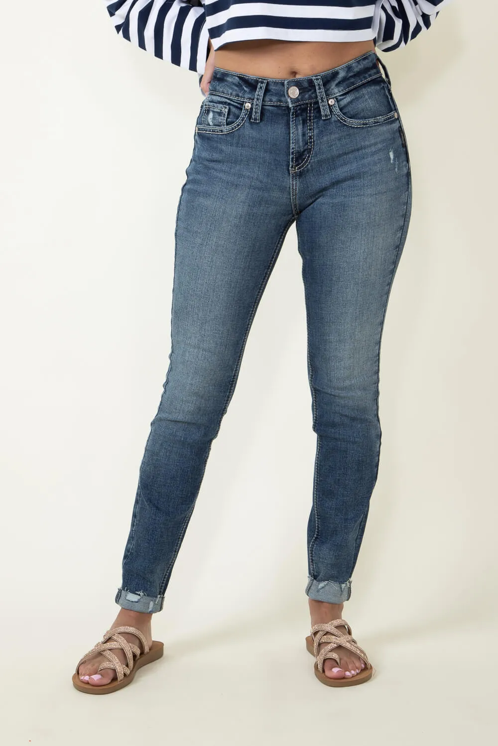 Silver Jeans Suki Skinny Distressed Jeans for Women | L93136EAE398