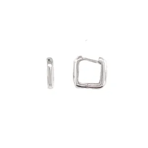 Silver Square Hoops
