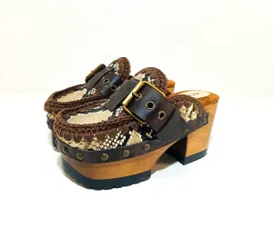 Snake Oxford Clogs