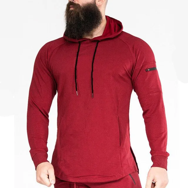 Solid Black Casual Hoodie