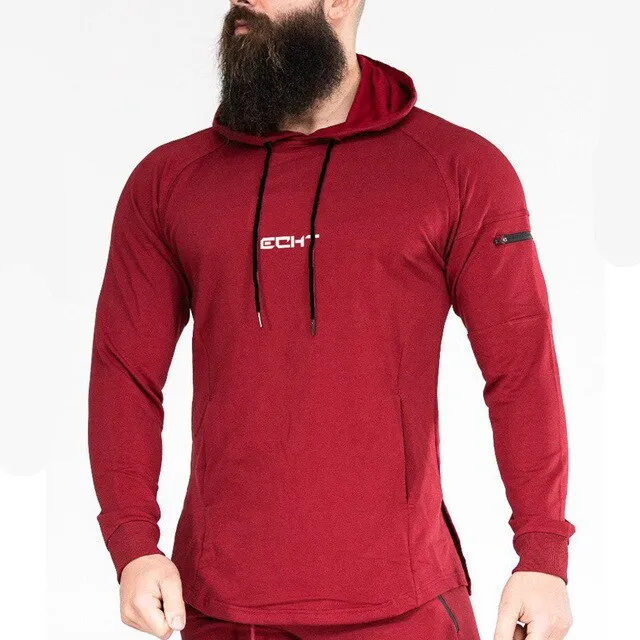 Solid Black Casual Hoodie