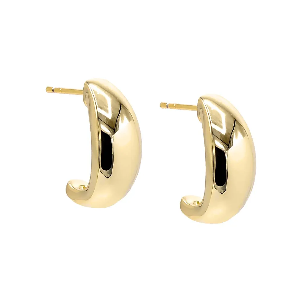 Solid Wide Chunky Hoop Earring