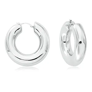 Sterling Silver Donut Hoop