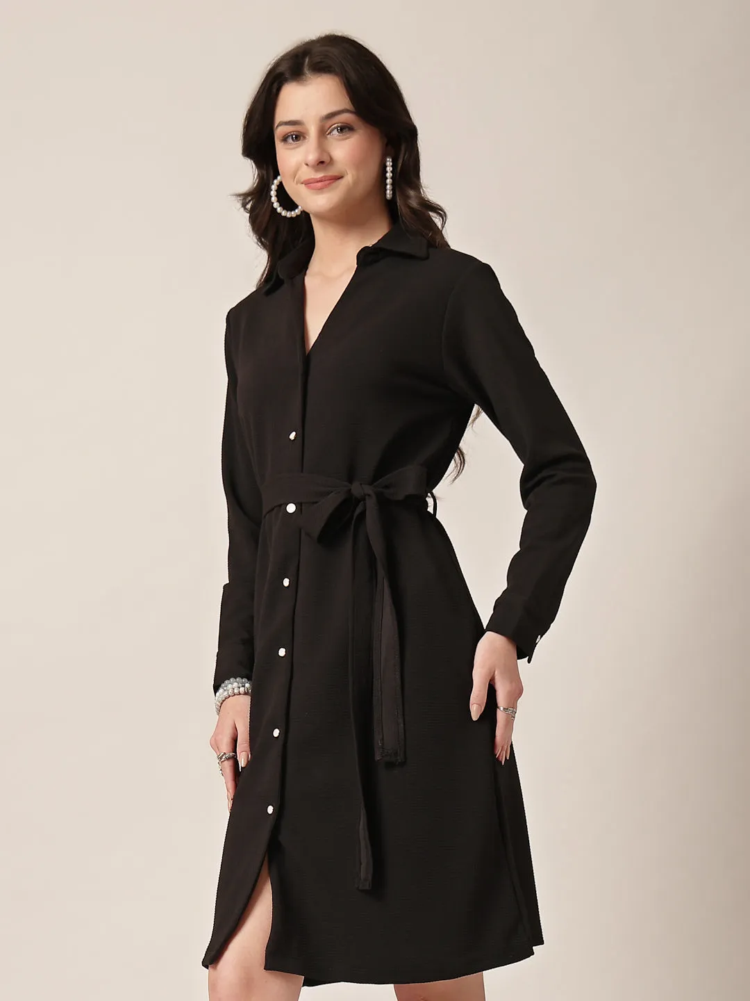 Style Quotient Women Black  knit dress