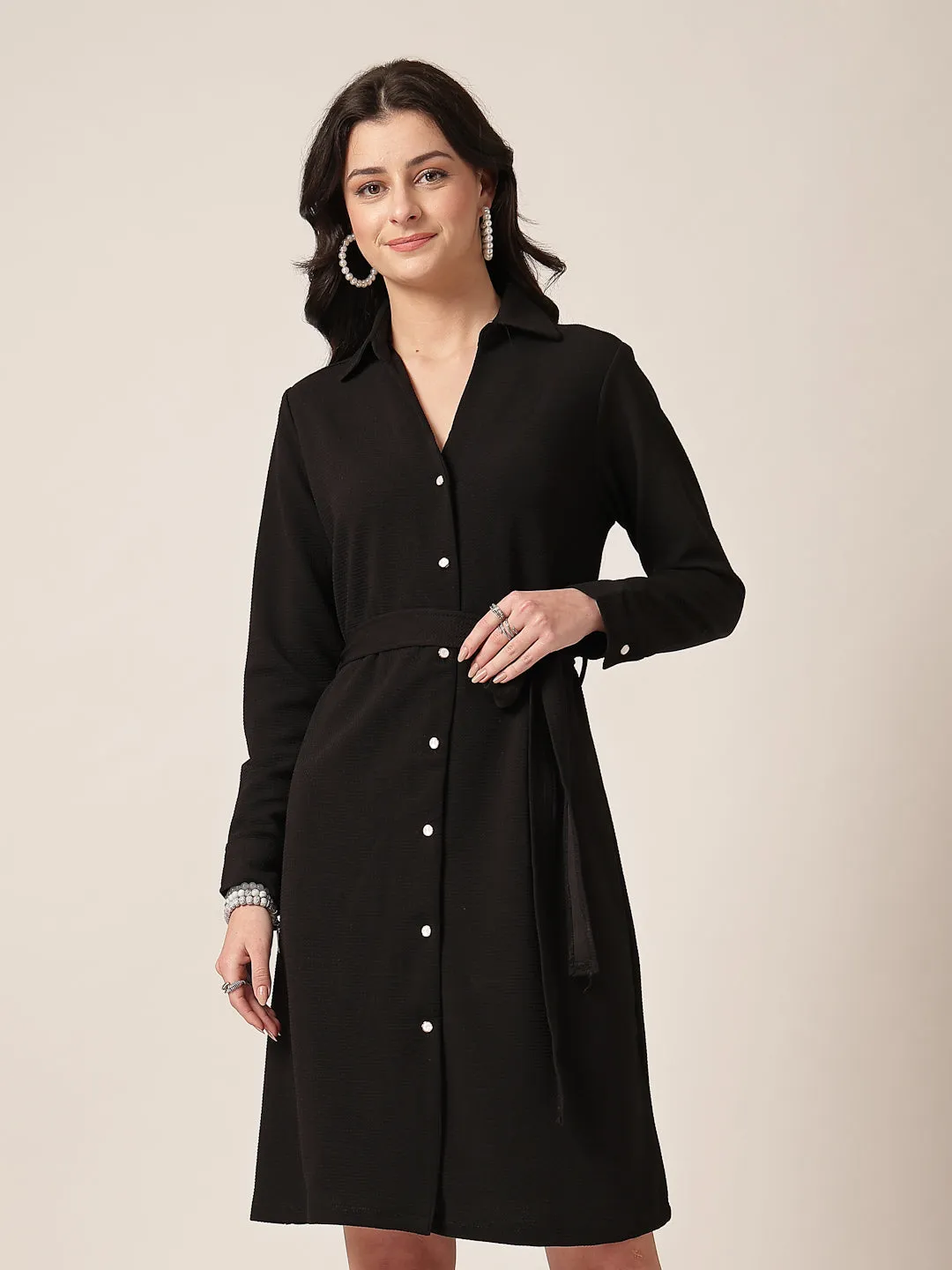 Style Quotient Women Black  knit dress