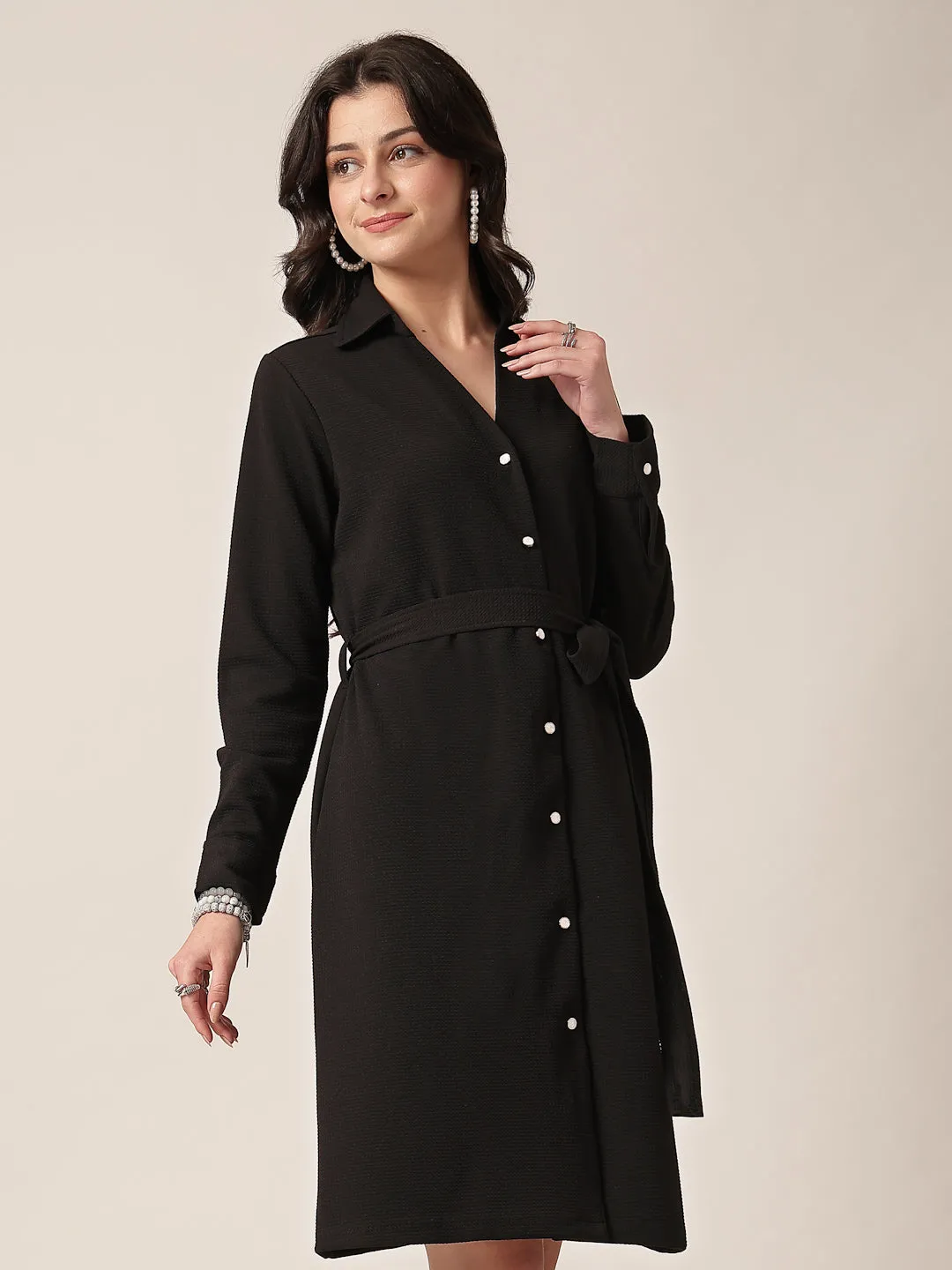 Style Quotient Women Black  knit dress