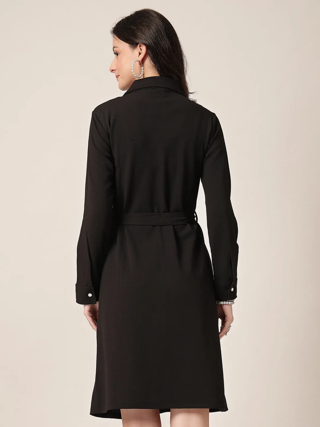 Style Quotient Women Black  knit dress