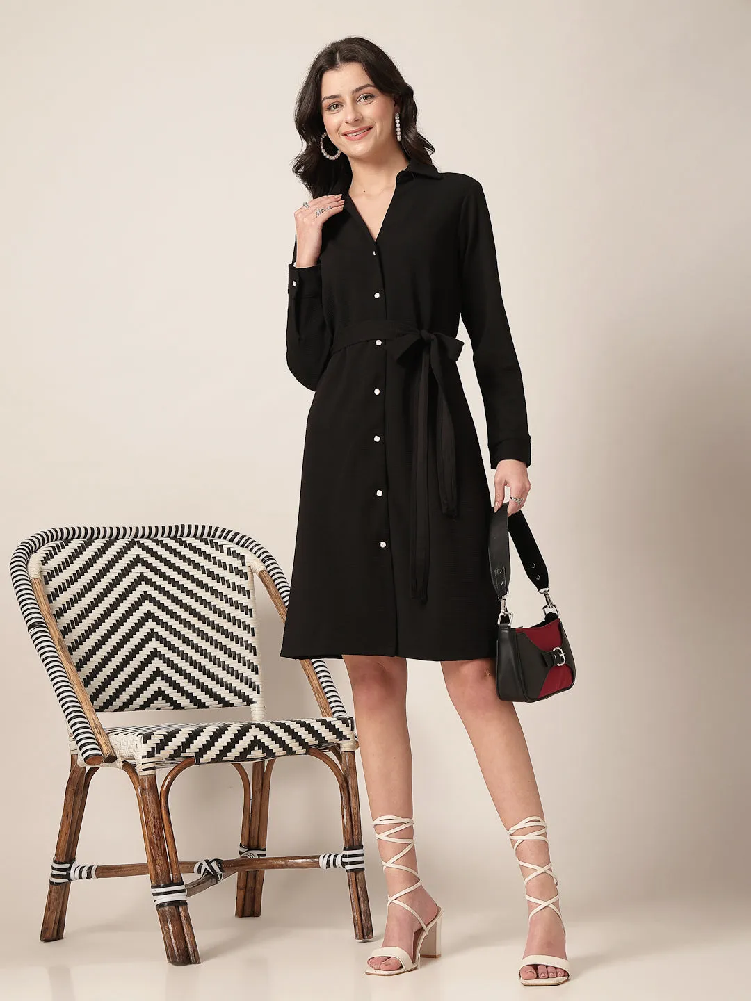 Style Quotient Women Black  knit dress