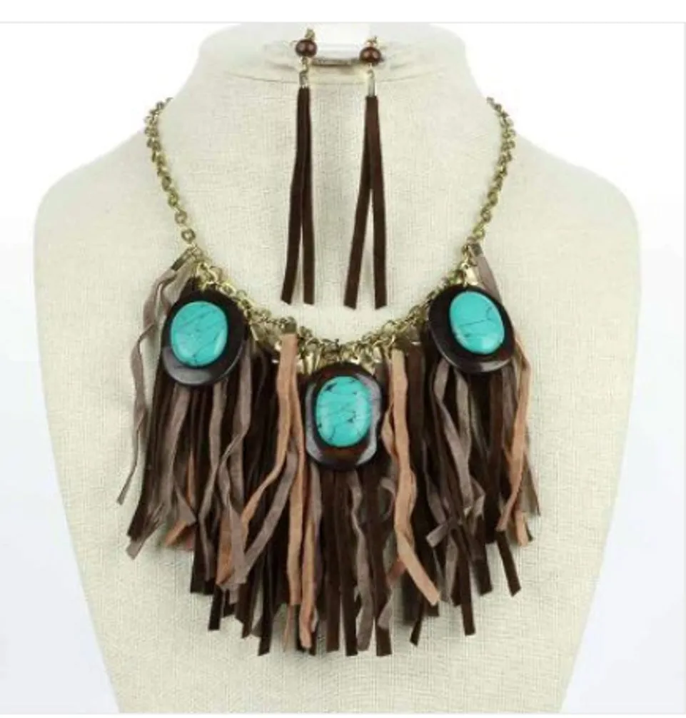 Suede Fringe Necklace