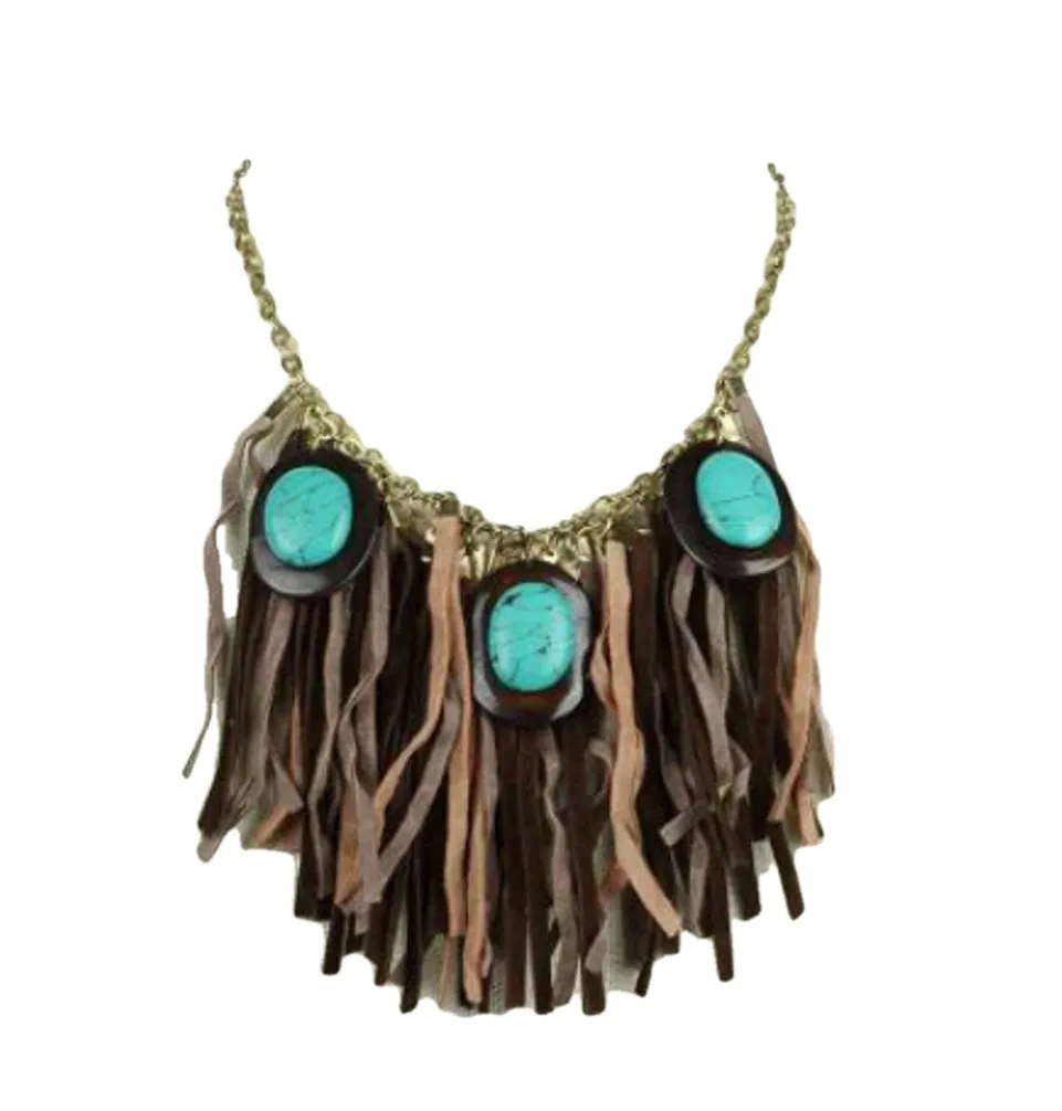 Suede Fringe Necklace