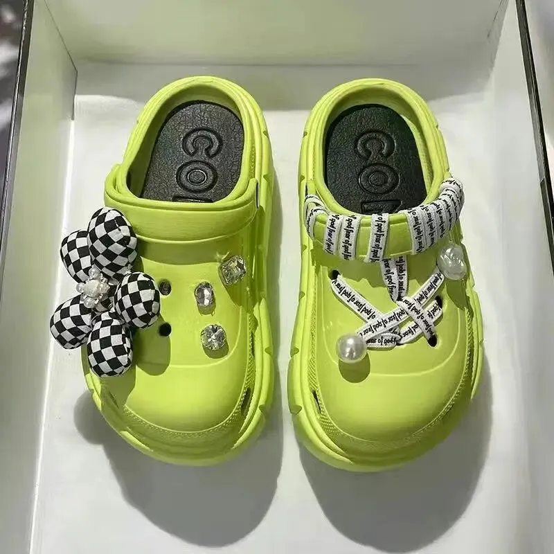 Summer Women Slippers Platform Clogs Outdoor Garden Shoes Female Pool Sandals Bathroom Flip Flops Mules Ladies Beach Slides