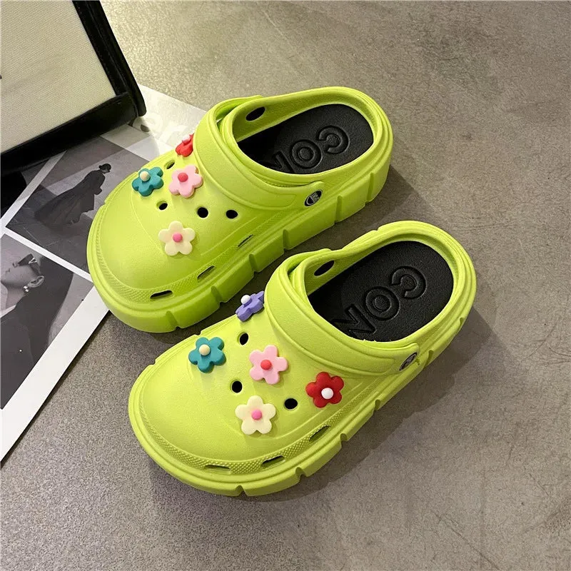 Summer Women Slippers Platform Clogs Outdoor Garden Shoes Female Pool Sandals Bathroom Flip Flops Mules Ladies Beach Slides