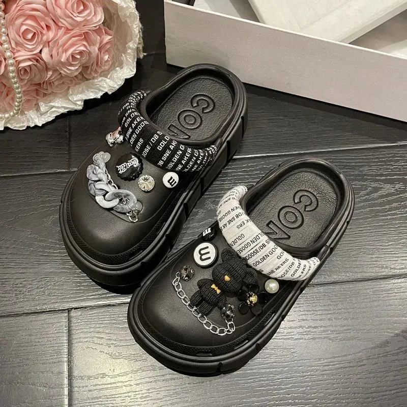 Summer Women Slippers Platform Clogs Outdoor Garden Shoes Female Pool Sandals Bathroom Flip Flops Mules Ladies Beach Slides