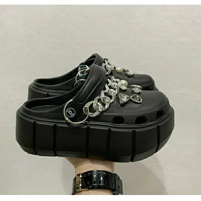 Summer Women Slippers Platform Clogs Outdoor Garden Shoes Female Pool Sandals Bathroom Flip Flops Mules Ladies Beach Slides