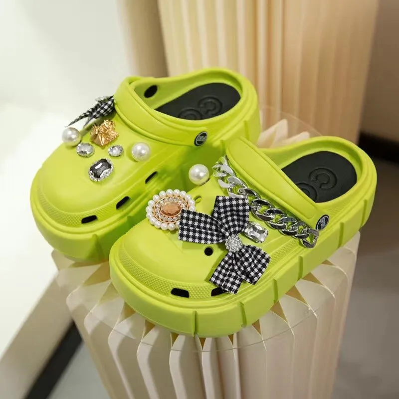 Summer Women Slippers Platform Clogs Outdoor Garden Shoes Female Pool Sandals Bathroom Flip Flops Mules Ladies Beach Slides