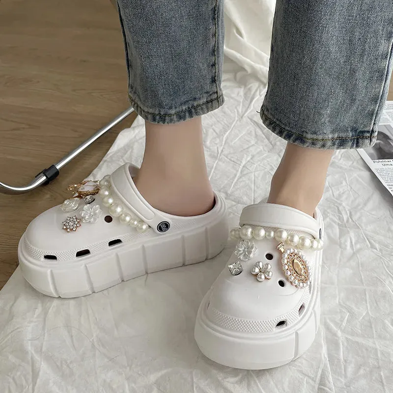 Summer Women Slippers Platform Clogs Outdoor Garden Shoes Female Pool Sandals Bathroom Flip Flops Mules Ladies Beach Slides