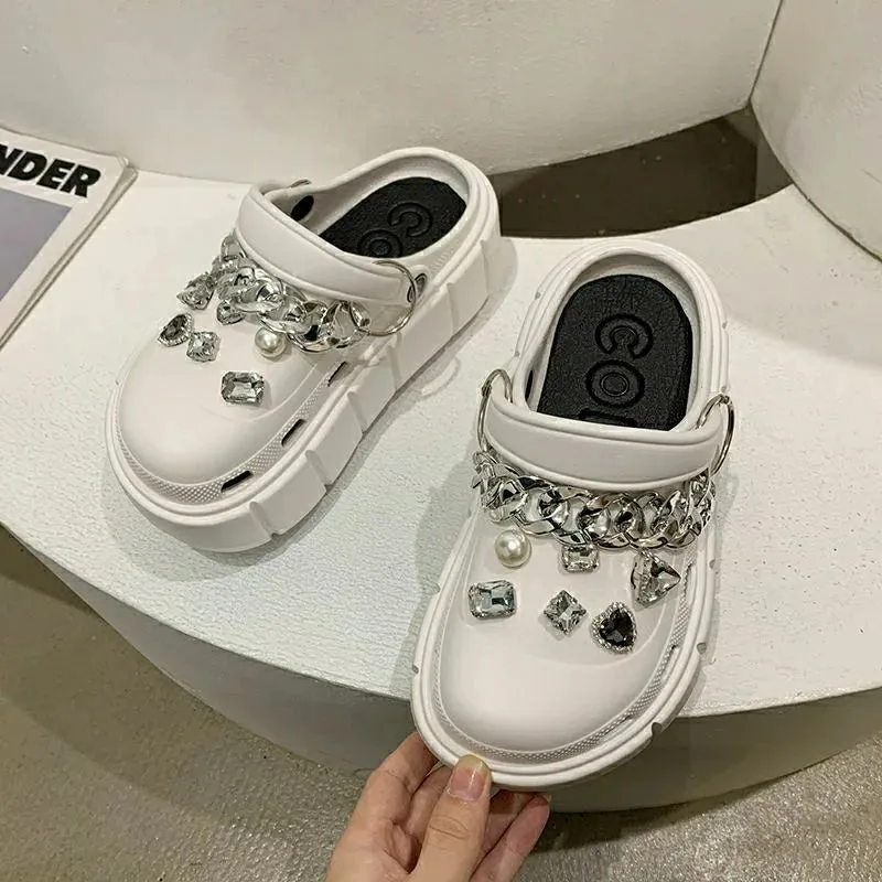 Summer Women Slippers Platform Clogs Outdoor Garden Shoes Female Pool Sandals Bathroom Flip Flops Mules Ladies Beach Slides