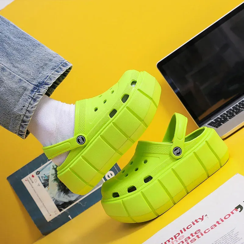 Summer Women Slippers Platform Clogs Outdoor Garden Shoes Female Pool Sandals Bathroom Flip Flops Mules Ladies Beach Slides