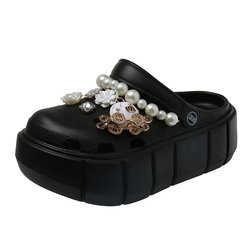 Summer Women Slippers Platform Clogs Outdoor Garden Shoes Female Pool Sandals Bathroom Flip Flops Mules Ladies Beach Slides
