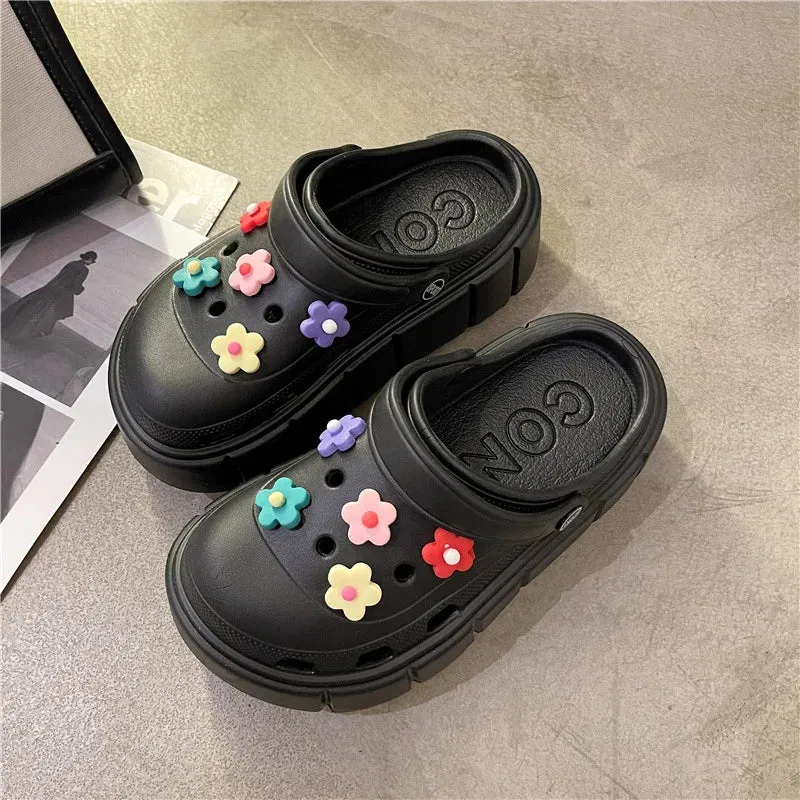 Summer Women Slippers Platform Clogs Outdoor Garden Shoes Female Pool Sandals Bathroom Flip Flops Mules Ladies Beach Slides
